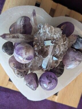 ☮️ ALL CALMING BowL ☪️ BraziLian CrystaL Mix ☯️ Amethyst + Smoky Spirit Quartz